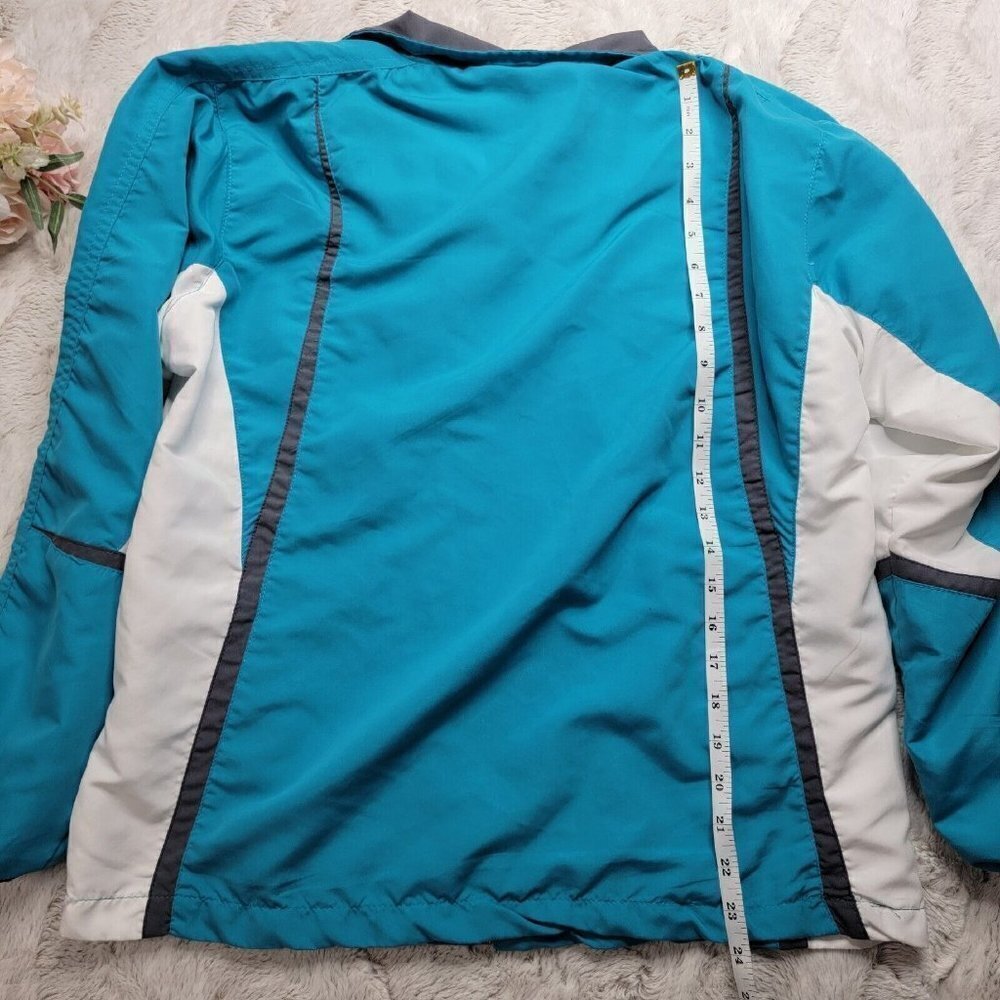 Vintage Wilson Blue White Full Zip Track Windbreaker Jacket Size S - Picture 10 of 13